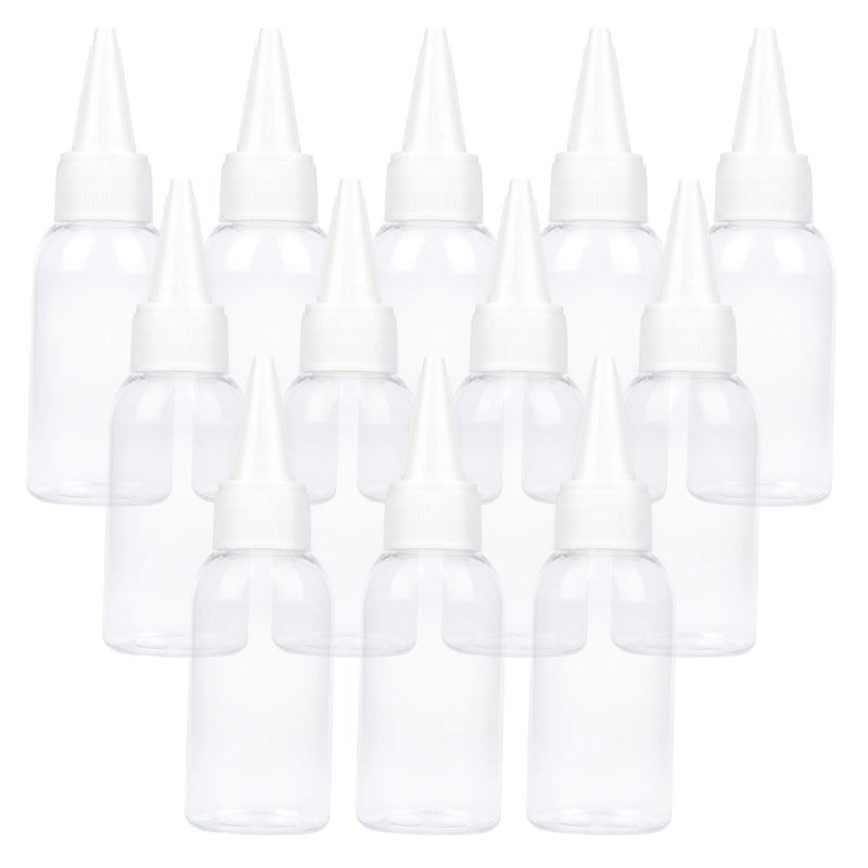 TRENDBOX 1oz / 30ml Plastic Bottle Pointed Mouth Top Cap for Essential Oils, Liquid - 12 Pack - Image 1